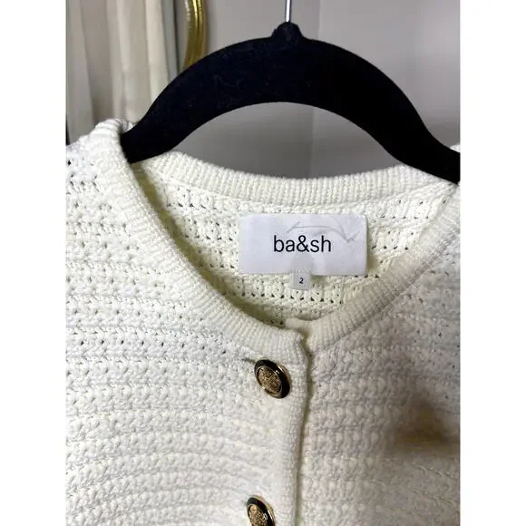 Ba&sh Gaspard Ecru Knitted Jacket size 2 M medium - Picture 3 of 6